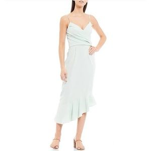 Gianni Bini Lee Asymmetrical Sage Green Dress Size 6
